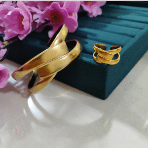Meena dress maroon | Crossover Anti-Tarnish Bracelet with Ring – Bold Simplicity, Timeless Style