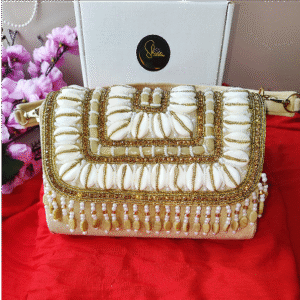 Handcrafted Shell & Bead Embellished Clutch Bag – Glam Up Every Look!