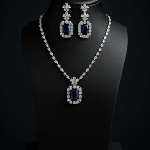 Alia Bhatt Inspired American Diamond Necklace Set – Starry Elegance, Celebrity Glam