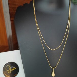 Classic Gold Drop Double Layered Chain – Timeless Grace in Every Detail