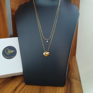 Elegant Double Layered Chain – Dual Charm, Single Statement