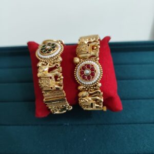 Elephant design with some Pearl work openable Bangles