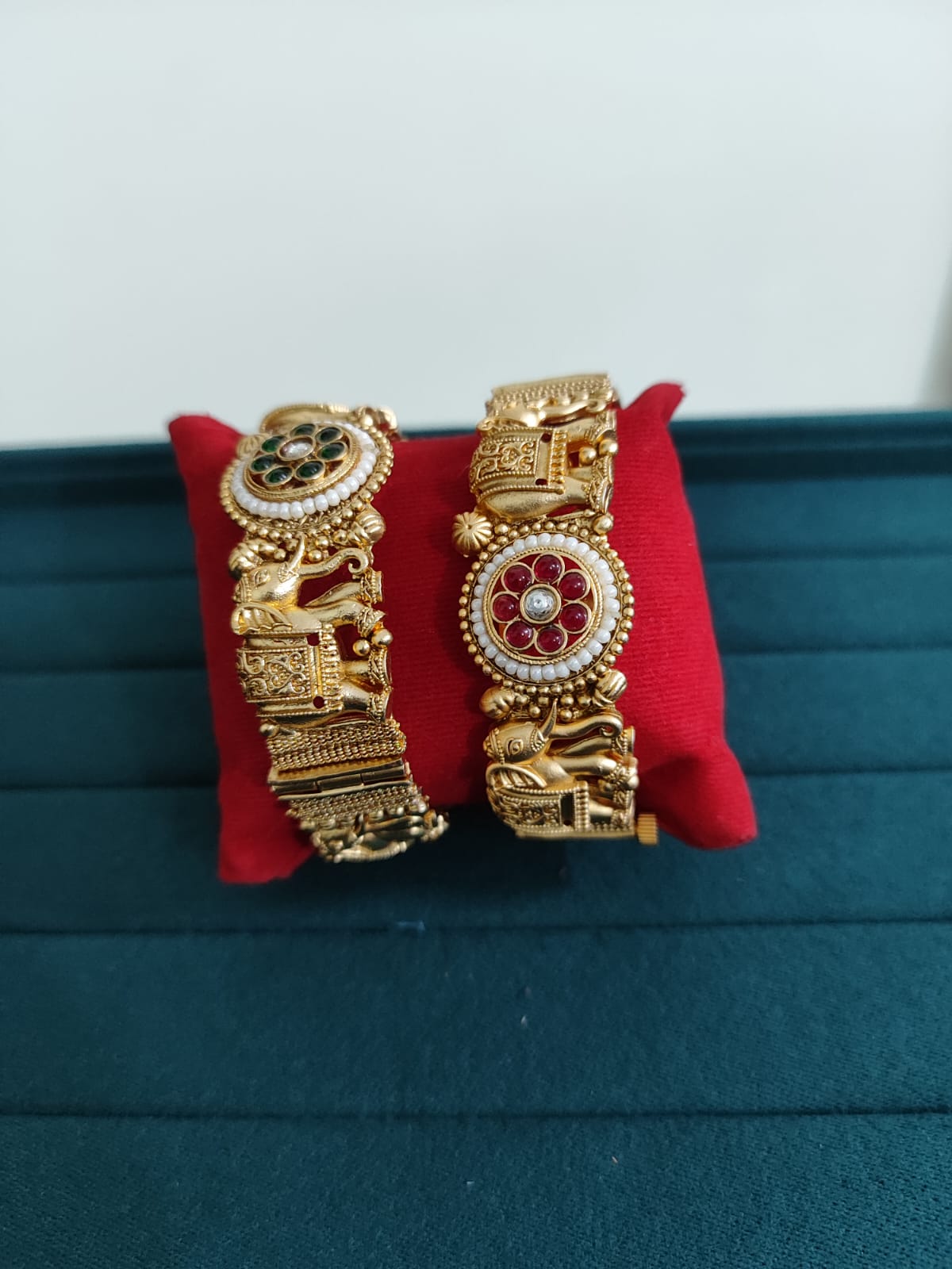 Elephant design with some Pearl work openable Bangles