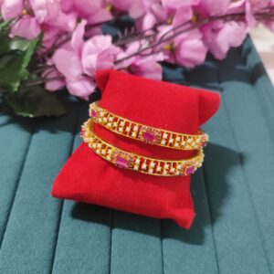 Golden Polish Pearl Bangles